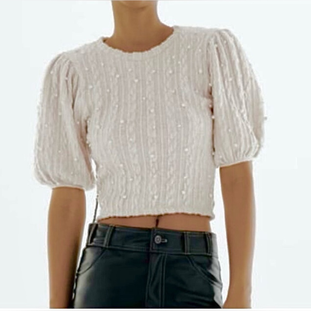 Zara Cream Puff Sleeve Top